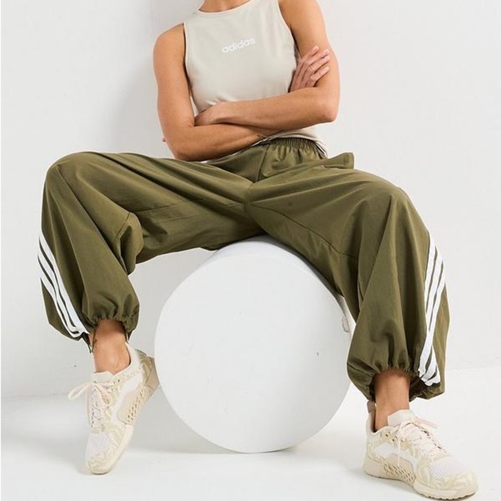Adidas Olive Green Track Pants - Picture 2 of 6